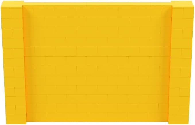 EverBlock 9' x 6' Wall Kit | Modular Building Blocks | Wall System for Building, Display & Structures | Room Divider & Partition | Easy to Connect & Reuse | Indoor & Outdoor Use | Yellow