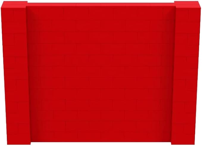 EverBlock 8' x 6' Wall Kit | Modular Building Blocks | Wall System for Building, Display & Structures | Room Divider & Partition | Easy to Connect & Reuse | Indoor & Outdoor Use | Red