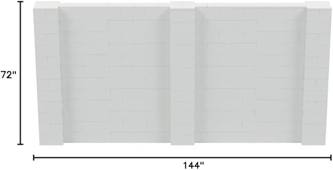 EverBlock 12' x 6' Wall Kit | Modular Building Blocks | Wall System for Building, Display & Structures | Room Divider & Partition | Easy to Connect & Reuse | Indoor & Outdoor Use | Light Gray