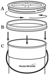 House Naturals 3.5 Gallon Food Grade Orange Bucket Pail with Black Air-Tight Screw on Lid (Pack of 2) BPA Free Made in USA containers