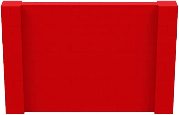 EverBlock 9' x 6' Wall Kit | Modular Building Blocks | Wall System for Building, Display & Structures | Room Divider & Partition | Easy to Connect & Reuse | Indoor & Outdoor Use | Red