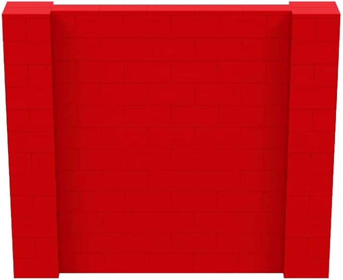 EverBlock 7' x 6' Wall Kit | Modular Building Blocks | Wall System for Building, Display & Structures | Room Divider & Partition | Easy to Connect & Reuse | Indoor & Outdoor Use | Red