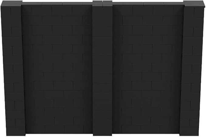 EverBlock 10’ x 7’ Wall Kit | Modular Building Blocks | Wall System for Building, Display & Structures | Room Divider & Partition | Easy to Connect & Reuse | Indoor & Outdoor Use | Black