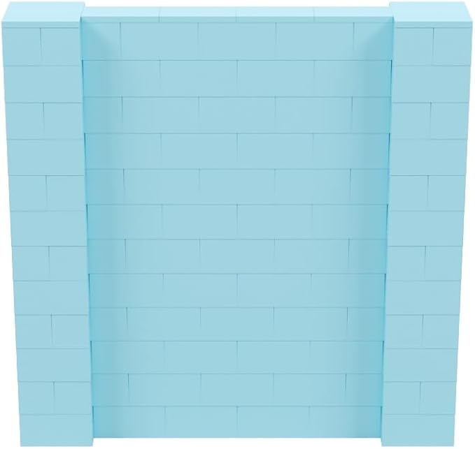 EverBlock 6' x 6' Wall Kit | Modular Building Blocks | Wall System for Building, Display & Structures | Room Divider & Partition | Easy to Connect & Reuse | Indoor & Outdoor Use | Light Blue