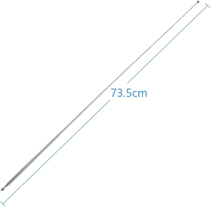 2PCS 8 Sections Telescopic Antenna SMA Male Connector Radio Replacement Antenna 73.5cm/28.9IN for TV AM FM Radio Stereo Receiver