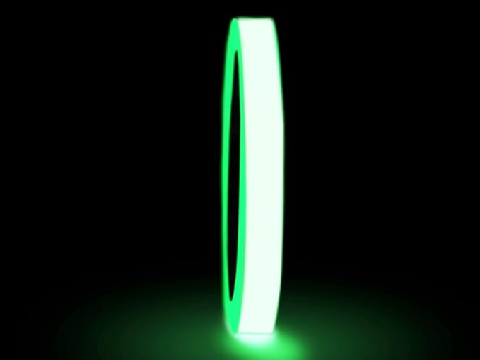 WOD GDT6 Glow in The Dark Tape Safety Grade Photoluminescent, 1/2 inch x 50 yds - for Labeling Safety Signs and Emergency Exits, Green