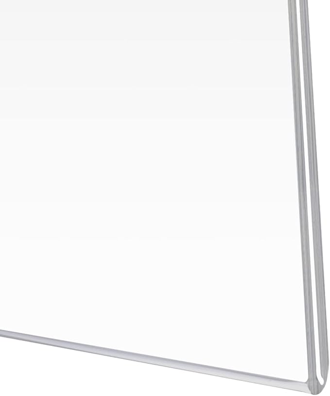 PecMuikee Acrylic Sign Holder 8.5x11 Horizontal, Wall Mount Acrylic Sign Holder and Plastic Paper Display Ad Frame bonus with 3M Tape and Mounting Screws for Restaurants, Office, Market, Store, 2 Pcs