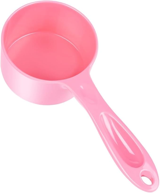 Super Design 1/2 Cup Dog Food Scoop for Container Melamine Measuring Scoop for Dogs Cats Birds and Rabbits Pet Food Feeding Scoop Dishwasher Safe - Baby Pink