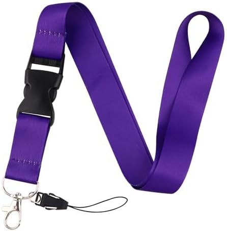 Purple Badges Holder with Lanyard, Sliding Badge Holder with Retractable Clip, Breakaway and Detachable Lanyard for Women Teacher Nurse Office