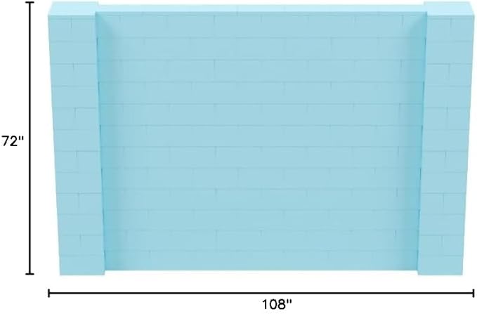 EverBlock 9' x 6' Wall Kit | Modular Building Blocks | Wall System for Building, Display & Structures | Room Divider & Partition | Easy to Connect & Reuse | Indoor & Outdoor Use | Light Blue