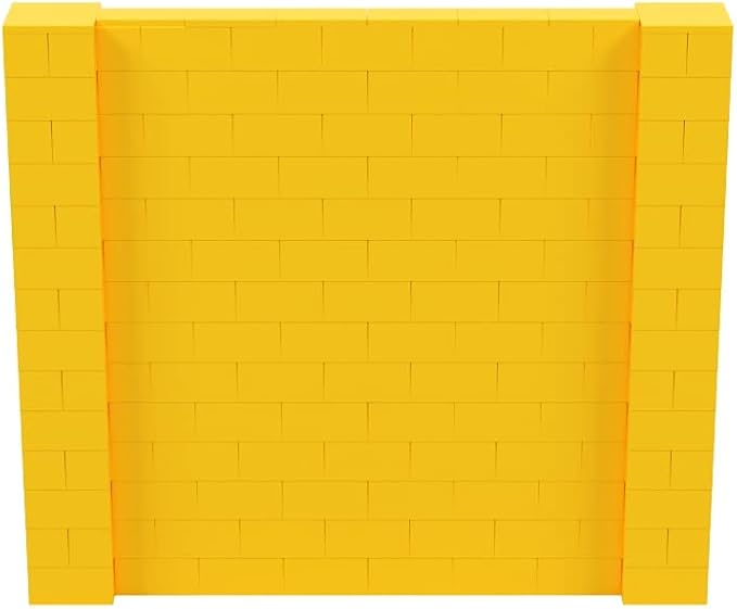 EverBlock 8’ x 7’ Wall Kit | Modular Building Blocks | Wall System for Building, Display & Structures | Room Divider & Partition | Easy to Connect & Reuse | Indoor & Outdoor Use | Yellow