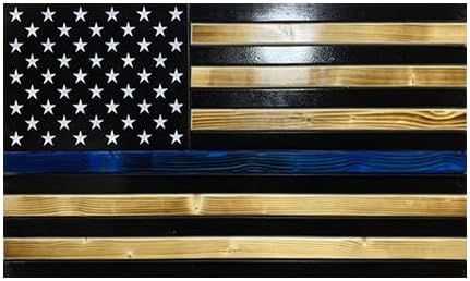 Large Concealment Flag (Black Burnt Blue Line Flip Up Biometric Lock)