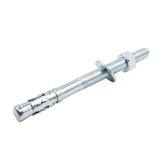 1/2 x 6 inch Carbon Steel Wedge Anchor kit for Concrete Cement Wall Floor Ground Deck Fence Base Bracket, Drill Stud Post Strong Screw Bolt Set.(10 pcs)