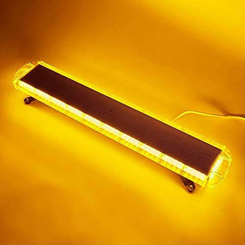 47" Amber Yellow Extreme High Intensity Construction Emergency Warning Strobe Light Bar Roof Top Low Profile Law Enforcement Hazard Flashing 88 LED For Tow Truck Vehicle (Amber/Yellow 88LED 47")