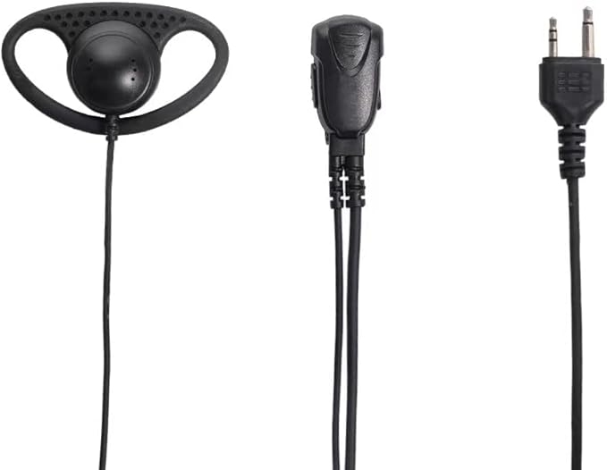 Caroo Walkie Talkie Headset for Midland, D Shape Headsets Earpiece with PTT Mic for Midland GXT1000VP4 LXT500VP3 GXT1050VP4 GXT1000XB Walkie Talkies Two Way Radio 2 pin