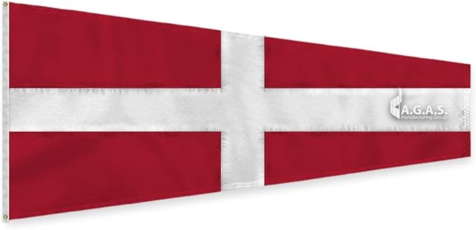 AGAS No 4 Pennant Code of Signals - 32 In x 6 Ft - Printed 200 Nylon - Quadruple Stitched Edges - Solid Brass Grommets Canvas Heading - Number 4 Signal Flag - Size 7.