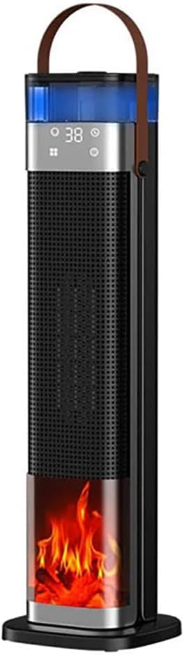 Tower Heater for Bedroom with Thermostat, Spray Humidification, 3D Simulated Flame, 3 Heating Modes, 12H Timer, 360°Protection, Portable Battery Powered Heaters for Indoor Use Large Room & Office