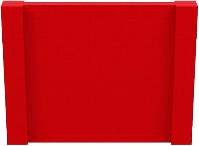 EverBlock 9’ x 7’ Wall Kit | Modular Building Blocks | Wall System for Building, Display & Structures | Room Divider & Partition | Easy to Connect & Reuse | Indoor & Outdoor Use | Red