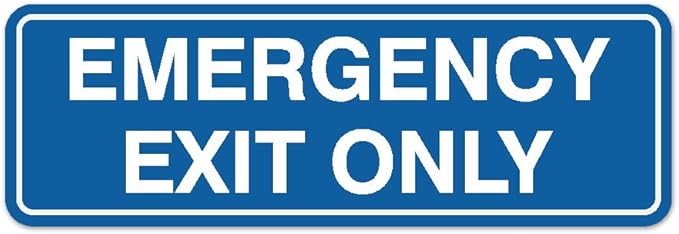 Signs ByLITA Standard Emergency Exit Only Sign - Easy Installation | Durable Wall or Door Sign (Blue) - Medium