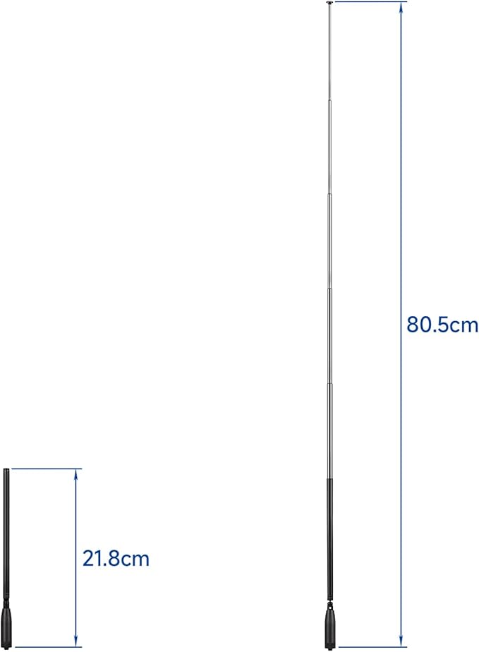 Superbat Two Way Radio Antenna Replacement Telescopic/Rod SMA Female Dual Band VHF/UHF 144/430MHz Antenna for Wouxun/TYT HT Radios Walkie Talkie MMDVM Hotspot Board etc.