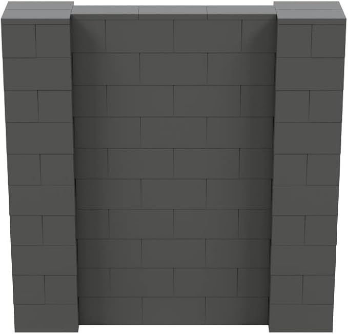 EverBlock 5' x 5' Wall Kit | Modular Building Blocks | Wall System for Building, Display & Structures | Room Divider & Partition | Easy to Connect & Reuse | Indoor & Outdoor Use | Dark Gray