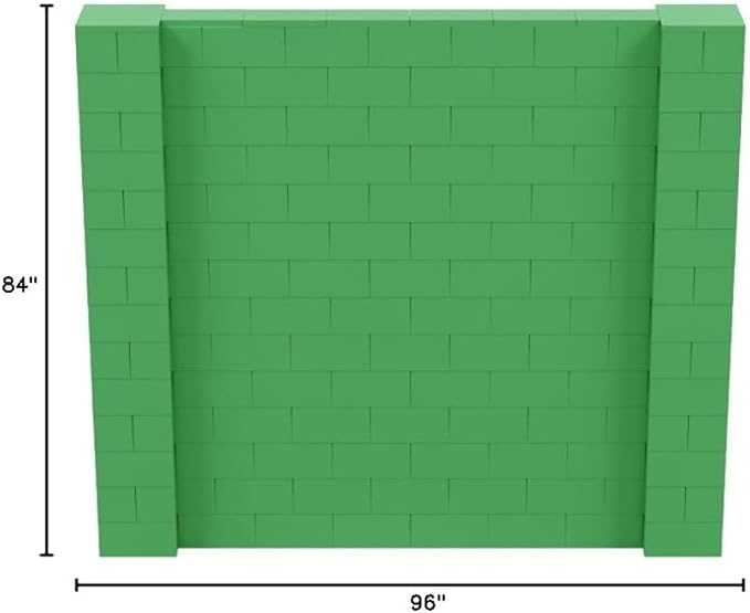 EverBlock 8’ x 7’ Wall Kit | Modular Building Blocks | Wall System for Building, Display & Structures | Room Divider & Partition | Easy to Connect & Reuse | Indoor & Outdoor Use | Green