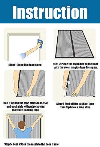 Magnetic Thermal Insulated Blackout Door Curtain Storm Wind Fleece Insulation Curtian Magnetic Screen Door with Thermal and Insulated Waterproof Noise Reduce 39" x 97" Brown