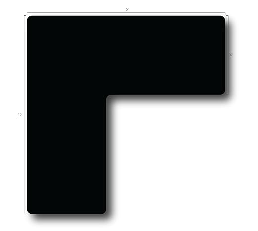 5S Location Marking Corner- (Various Sizes Available) Durable L Shaped Floor Marker by Graphical Warehouse- Vibrant Colors, Rounded Corners (6x6x2" (15 Pack), Black)