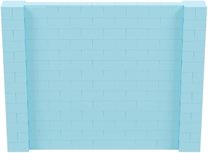 EverBlock 9’ x 7’ Wall Kit | Modular Building Blocks | Wall System for Building, Display & Structures | Room Divider & Partition | Easy to Connect & Reuse | Indoor & Outdoor Use | Light Blue