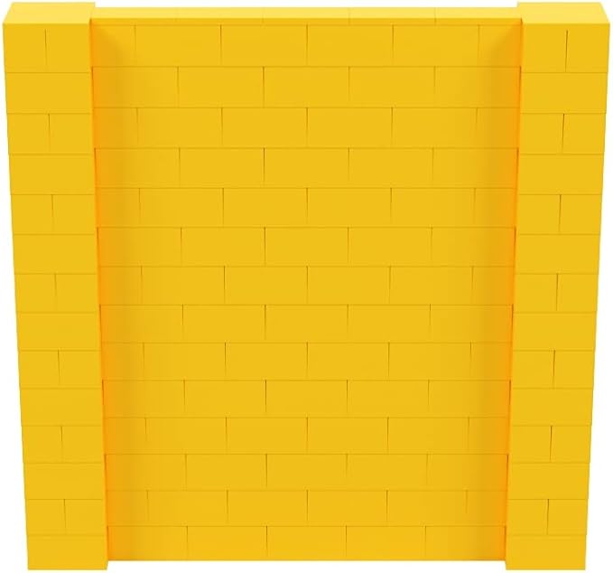 EverBlock 7’ x 7’ Wall Kit | Modular Building Blocks | Wall System for Building, Display & Structures | Room Divider & Partition | Easy to Connect & Reuse | Indoor & Outdoor Use | Yellow