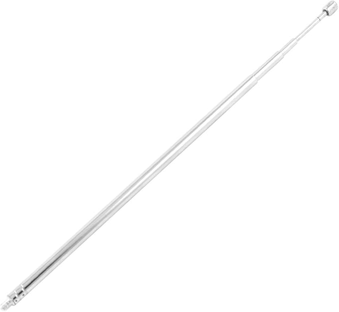uxcell 4-Section Telescopic Antenna, 43cm Universal TV/FM Radio Antenna Replacement, 3mm Threaded Mouth, Silver