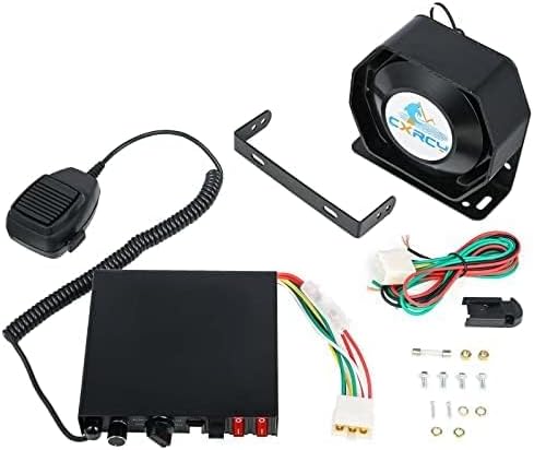 9 Tone 12V 200W Police Warning Emergency Siren PA System - [Handheld Microphone] &[120-150dB] Extra Slim Speaker PA System Kit for Firefighter Ambulance Vehicles Truck SUV ATV UTV ﻿ ﻿
