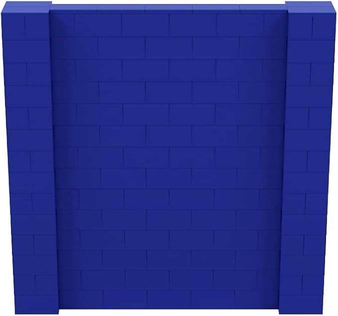 EverBlock 7’ x 7’ Wall Kit | Modular Building Blocks | Wall System for Building, Display & Structures | Room Divider & Partition | Easy to Connect & Reuse | Indoor & Outdoor Use | Blue