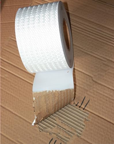 Reflective Tape White 3 inch, Outdoor Waterproof High Visibility Warning Industrial Marking Tape, Safety Stickers (68 feet)