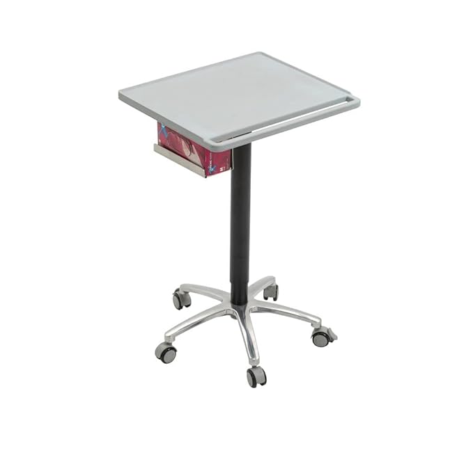 Mobile Height Adjustable Phlebotomy Cart Work Station with Gloves Case for Blood Drawing Chair (Blue)
