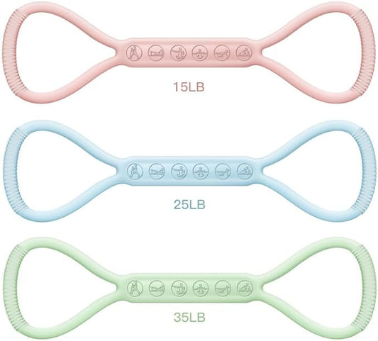 2025 Upgraded Figure 8 Resistance Band for Physical Therapy, Shoulder Back Arm Exercise Bands, 3 Resistance Levels for 15 25 35lb for Kids Adult Elderly