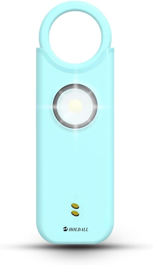 Personal Safety Alarm for Women–135dB Loud Siren with Strobe Light-Acoustooptical Warning, Rechargeable Emergency Safety Alarm, 0.9oz Easy Carry for Elderly and Kids. (Sky Blue)