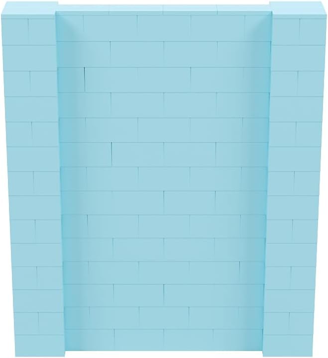 EverBlock 6’ x 7’ Wall Kit | Modular Building Blocks | Wall System for Building, Display & Structures | Room Divider & Partition | Easy to Connect & Reuse | Indoor & Outdoor Use | Light Blue