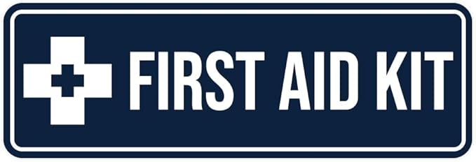 Standard First Aid Kit Sign (Red) - Medium (5 Pack)
