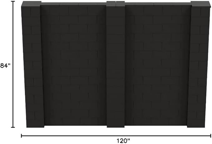 EverBlock 10’ x 7’ Wall Kit | Modular Building Blocks | Wall System for Building, Display & Structures | Room Divider & Partition | Easy to Connect & Reuse | Indoor & Outdoor Use | Black