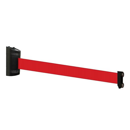 Magnetic Retractable Wall Barrier - Temporary Crowd Control Tool For Safety Queue Solution - 120" Belt Length Coverage with Strong Magnets by VIP Crowd Control (120" Red)