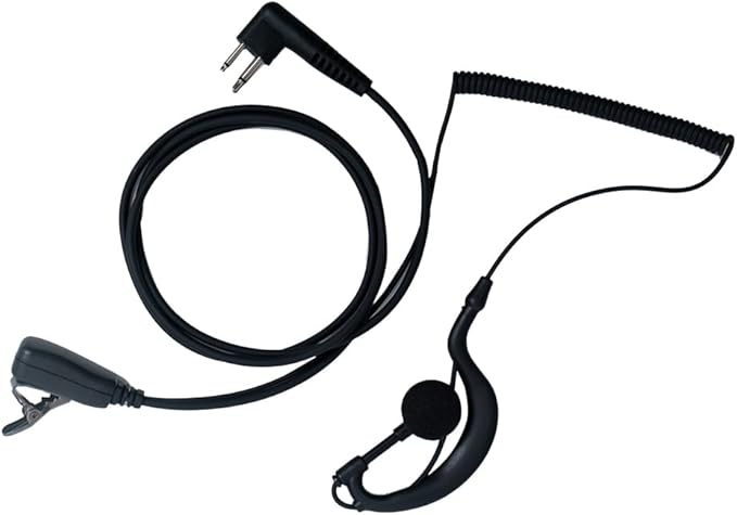 Walkie Talkie Earpiece Headset Compatible with Motorola Radio cls1410 cls1110 bpr40 cp200 cp200d cp185 cp100 rdm2070d with PU G Shape Spring Wire Ear-Hook and PTT mic, 10 Packs