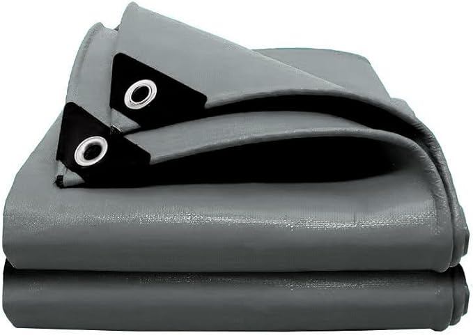Heavy Duty Tarp 40x60 Ft, 12 Mil Thick Waterproof Silver/Black Reversible with Grommets, UV Resistant Tear and Fade Resistant