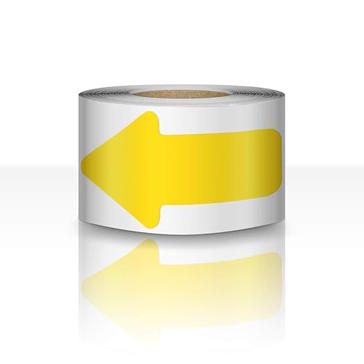 Arrow Floor Sticker Tape 3"6" Floor Marking Sign 200 PCS Decal Yellow