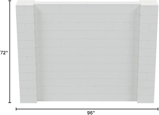 EverBlock 8' x 6' Wall Kit | Modular Building Blocks | Wall System for Building, Display & Structures | Room Divider & Partition | Easy to Connect & Reuse | Indoor & Outdoor Use | Light Gray