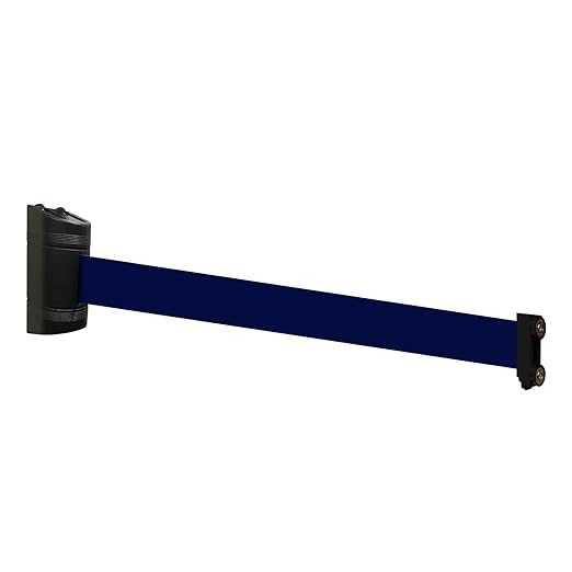 Magnetic Retractable Wall Barrier - Temporary Crowd Control Tool For Safety Queue Solution - 120" Belt Length Coverage with Strong Magnets by VIP Crowd Control (120" Blue)