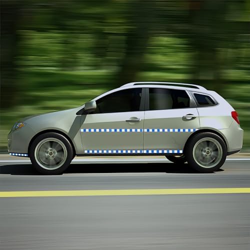 Reflective Tape Blue White 1 Inch x 68 Feet, Outdoor Waterproof Warning Reflector, Night Safety Stickers for Vehicles