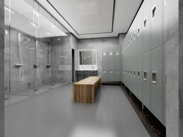 Metal Lockers with 6 Doors and 18 Hooks, 72" Tall Lockers for Employees, Home Office School Gym, Assembly Required, Light Gray