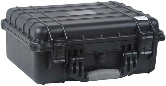 Large and Medium Size Weatherproof Equipment Cases, made of Polypropylene Plastic, Black with Foam Insert (13.5" X 11.5" X 6" (L x W x H))