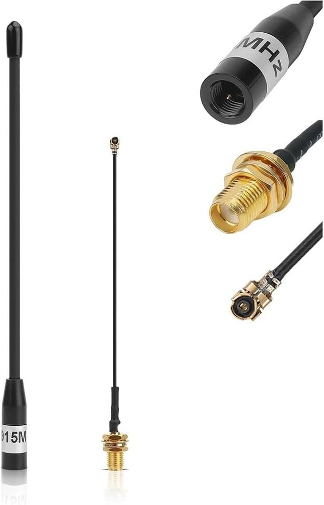 915MHz 10DBi Outdoor Antenna - Copper Construction Weather-Resistant RF Male Connector U.FL IPX Feeder Cable For Handheld Two-Way Radio Scanner Industrial Use